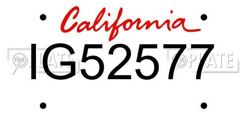 IG52577 California License Plate