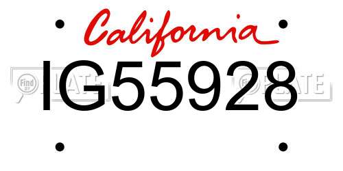 IG55928 California License Plate