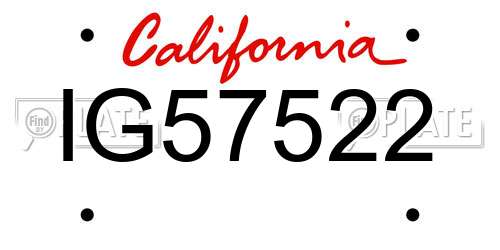 IG57522 California License Plate