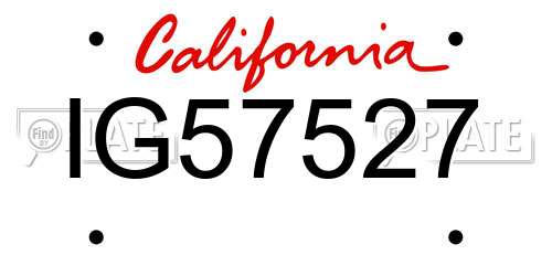 IG57527 California License Plate