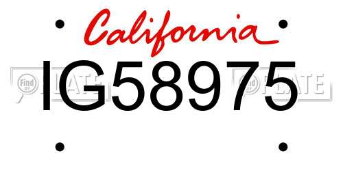 IG58975 California License Plate