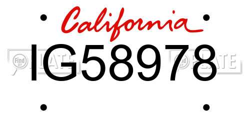 IG58978 California License Plate