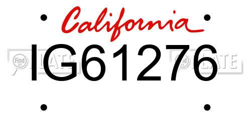 IG61276 California License Plate