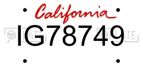 IG78749 California License Plate