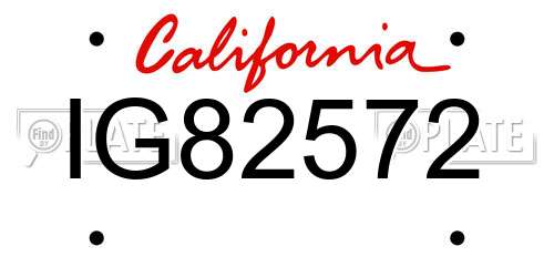 IG82572 California License Plate