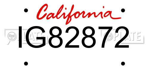 IG82872 California License Plate