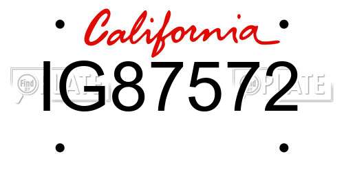 IG87572 California License Plate