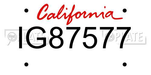 IG87577 California License Plate