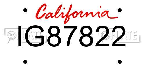 IG87822 California License Plate