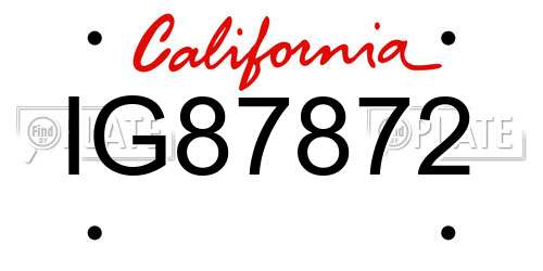 IG87872 California License Plate