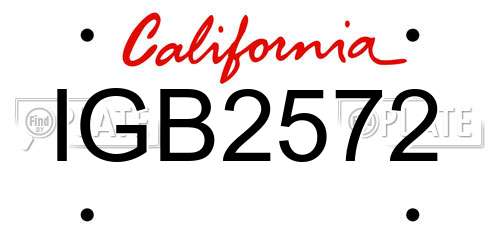 IGB2572 California License Plate