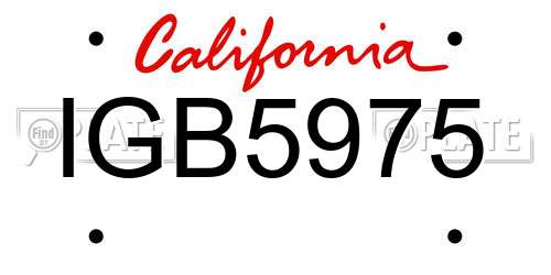 IGB5975 California License Plate