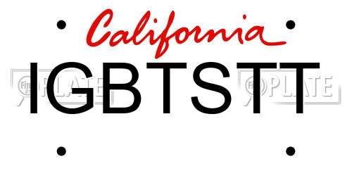 IGBTSTT California License Plate
