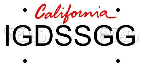 IGDSSGG California License Plate