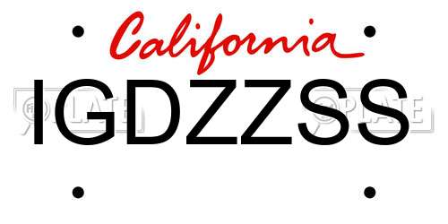 IGDZZSS California License Plate