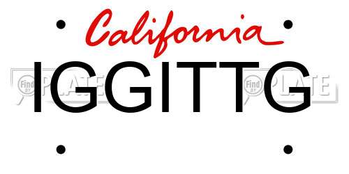IGGITTG California License Plate