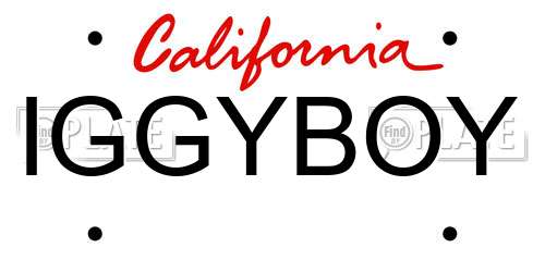 IGGYBOY California License Plate