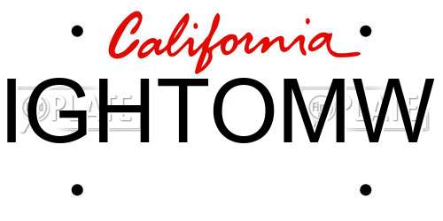 IGHTOMW California License Plate