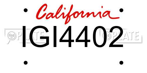 IGI4402 California License Plate