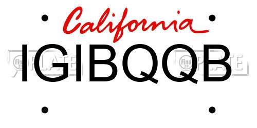IGIBQQB California License Plate