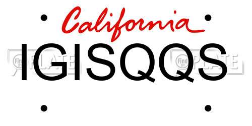 IGISQQS California License Plate