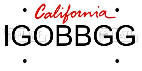 IGOBBGG California License Plate