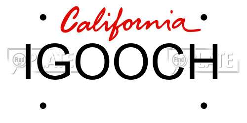 IGOOCH California License Plate