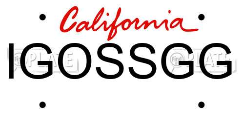 IGOSSGG California License Plate