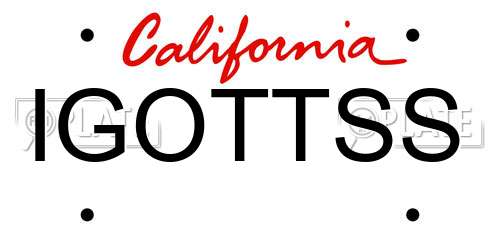 IGOTTSS California License Plate