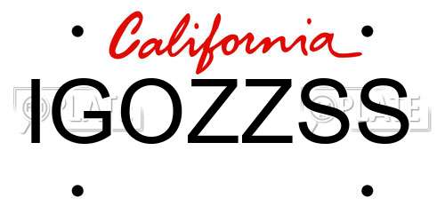 IGOZZSS California License Plate