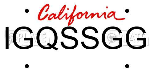 IGQSSGG California License Plate