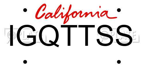 IGQTTSS California License Plate
