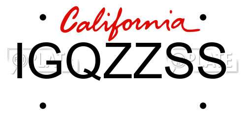 IGQZZSS California License Plate