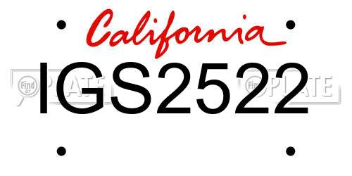 IGS2522 California License Plate