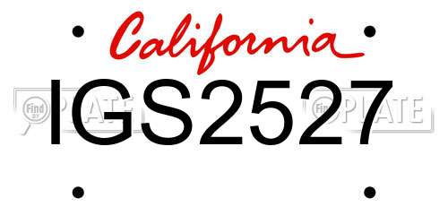 IGS2527 California License Plate
