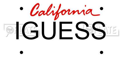 IGUESS California License Plate