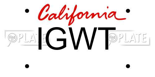 IGWT California License Plate