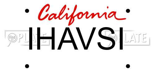 IHAVSI California License Plate