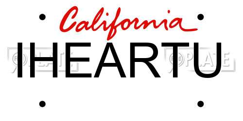 IHEARTU California License Plate