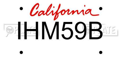 IHM59B California License Plate