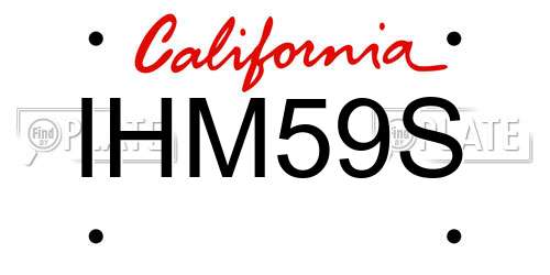 IHM59S California License Plate