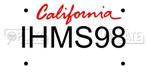 IHMS98 California License Plate