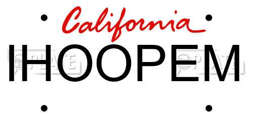 IHOOPEM California License Plate