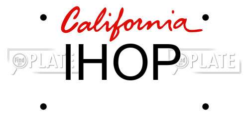 IHOP California License Plate