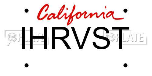 IHRVST California License Plate
