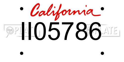 II05786 California License Plate