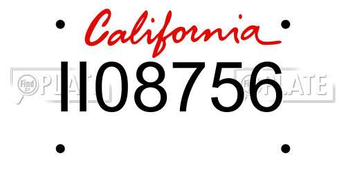 II08756 California License Plate