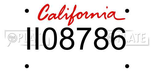 II08786 California License Plate