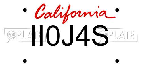 II0J4S California License Plate