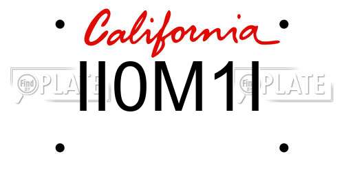 II0M1I California License Plate